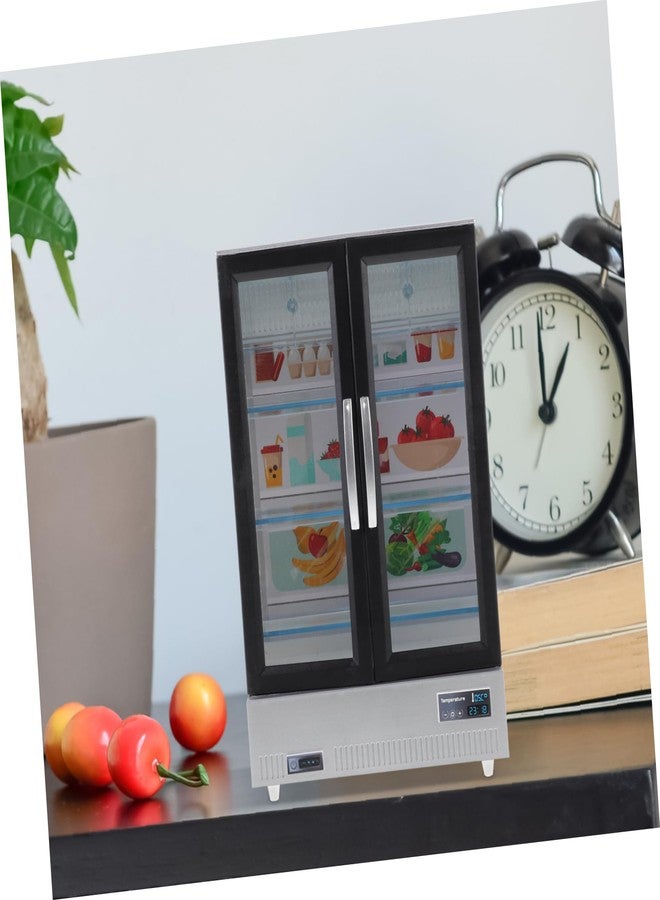 Bestonzon Miniature Doll House Refrigerator Model Realistic Fridge for Crafts Decor for Micro Landscapes Accessory for Miniature Scenes - Image 5